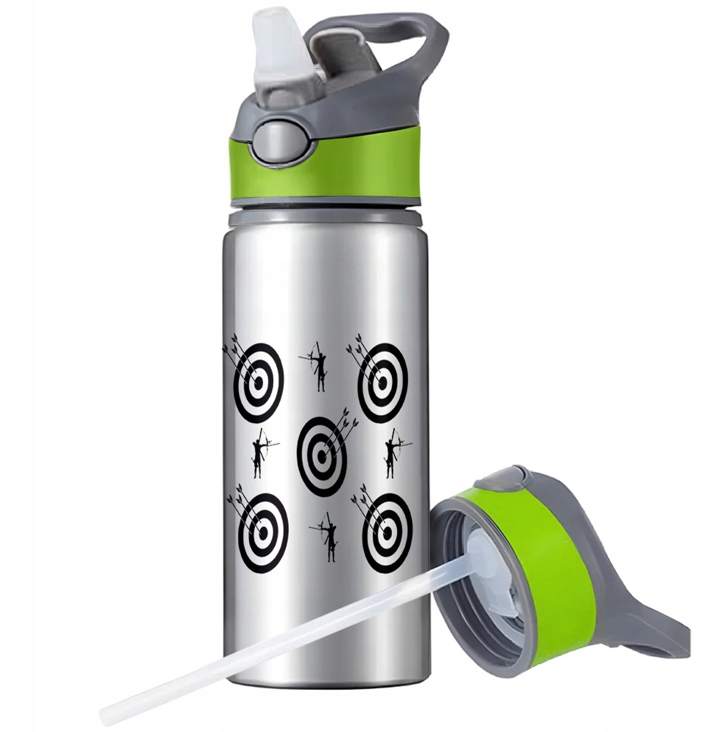 Aluminium Sport Bidon 650ml met Rietje en Handvat - Ideaal voor Outdoor & Fitness