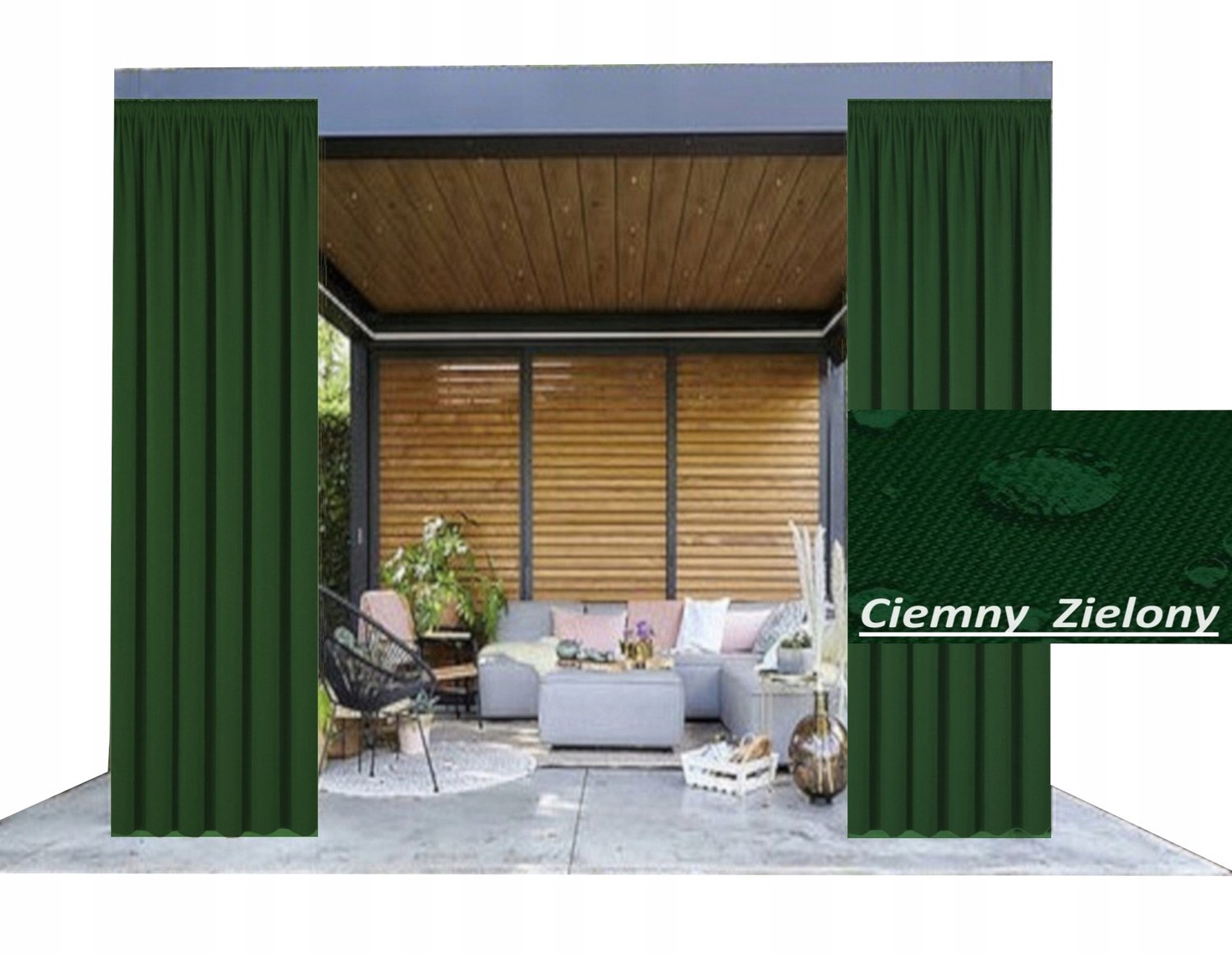 Waterdichte Tuindoek Gordijn 155x250 cm voor Paviljoen & Terras