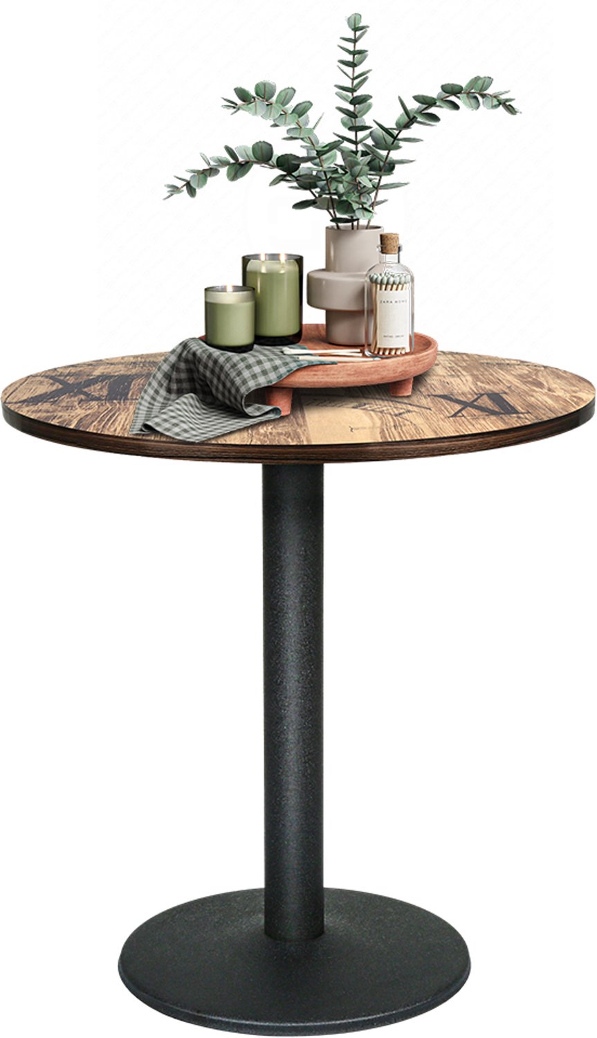 PIPIPOXER Eettafel Bistrotafel Bartafel Bijzettafel tuintafel MDF - Tafeltje - Hout 60*60*75cm - Digitaal drukken
