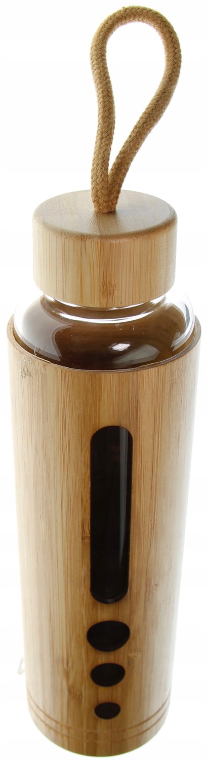 Glazen Drinkfles met Bamboe Hoes 550 ml - Eco & Lekvrij