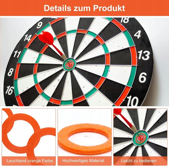 Dart Trainingsringen Set - 10 Stuks Oranje + 100 Pinnen van Dart — afbeelding 5