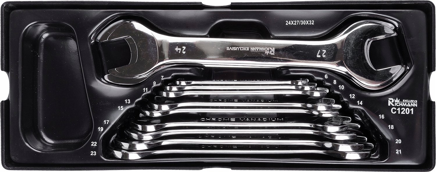 Merkloos Ringsleutel Set 6-32mm, 12 Delig, Gereedschapswagen Inleg