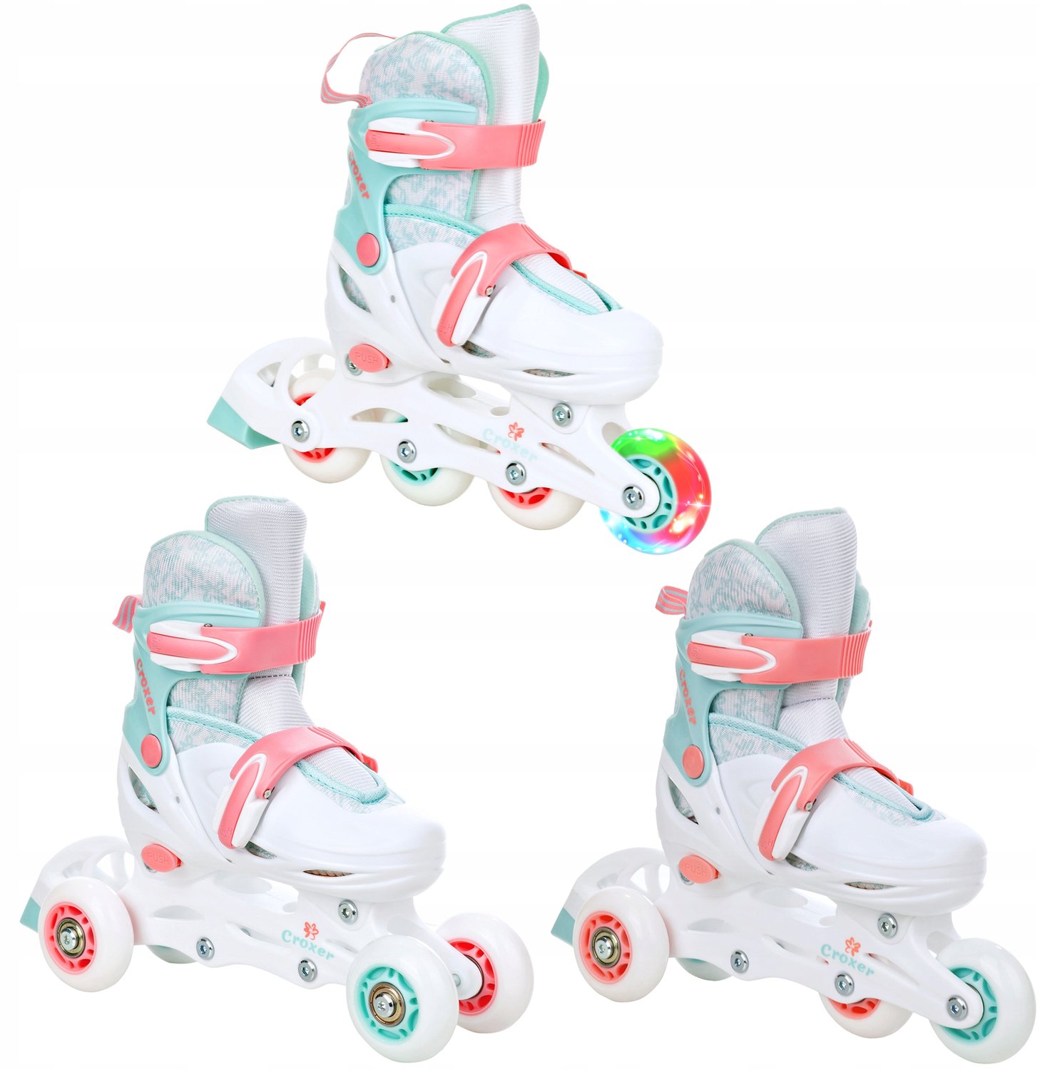 Croxer Inez 3-in-1 verstelbare rolschaatsen LED