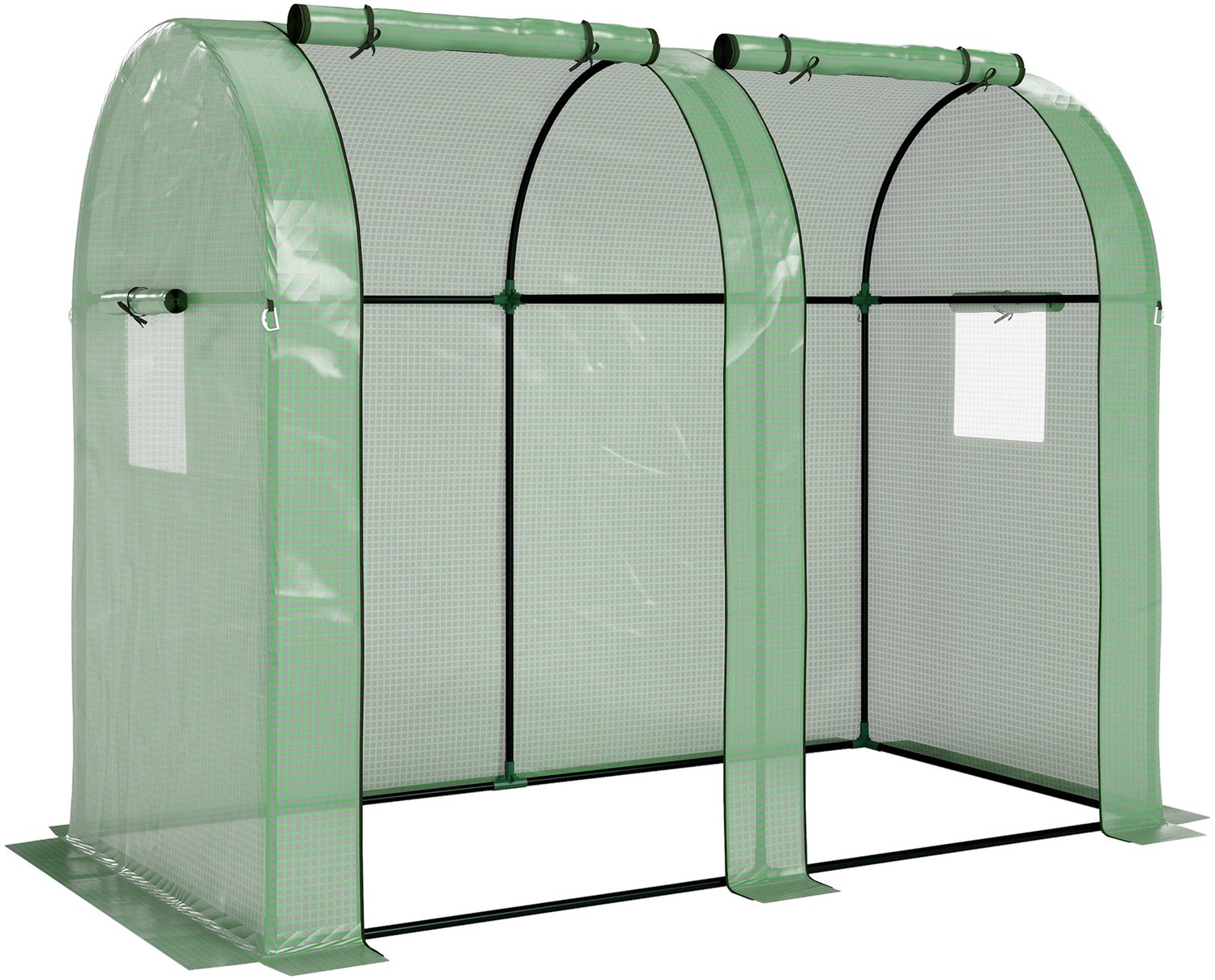 Sunona Tomatenkas - Met 2 plantbereiken, roldeuren en ventilatieramen - 185 x 94 x 150 cm - Groen