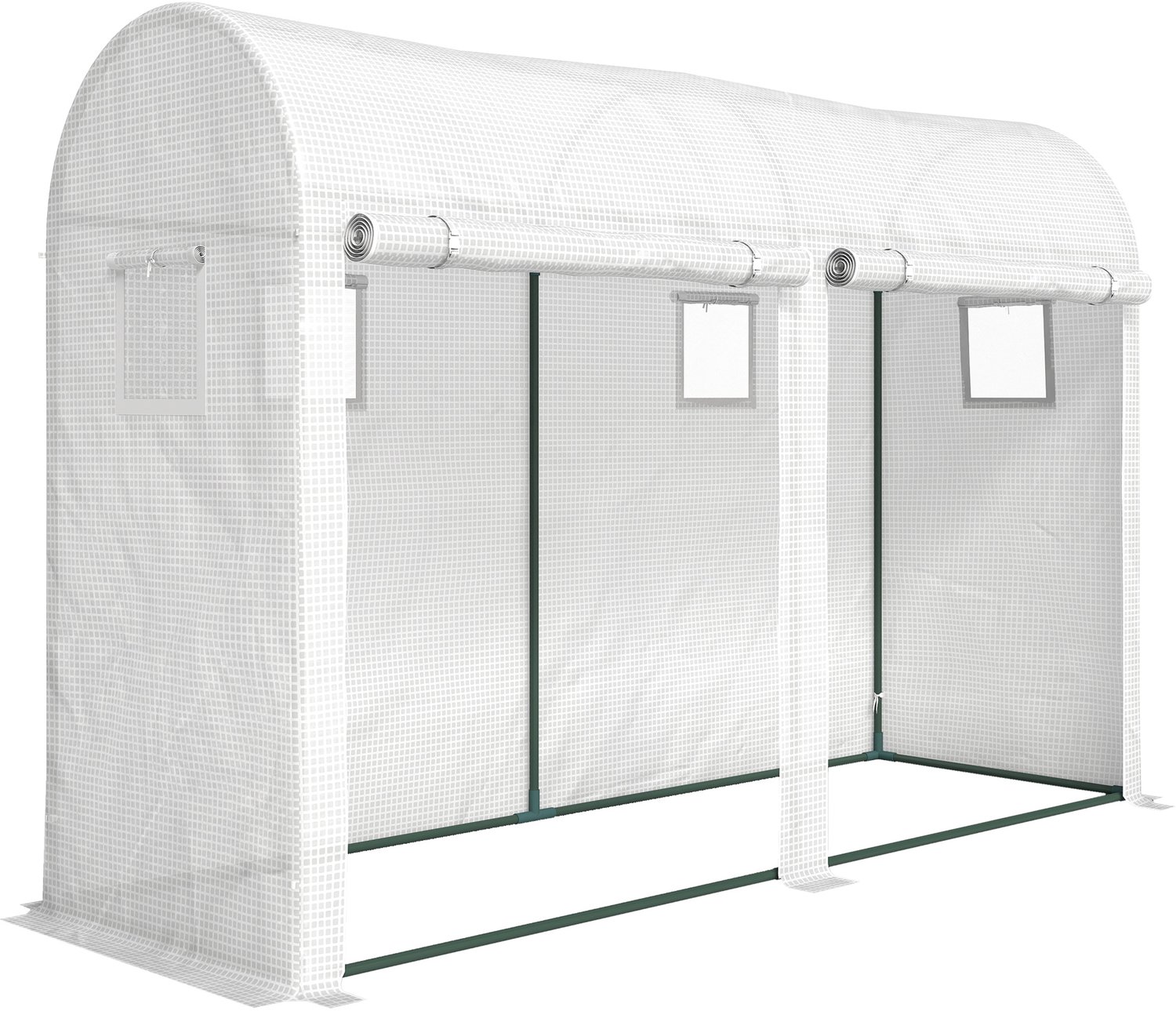Sunona Foliekas - Met 4 ramen en dubbele roldeur - 300 x 100 x 200 cm - Wit