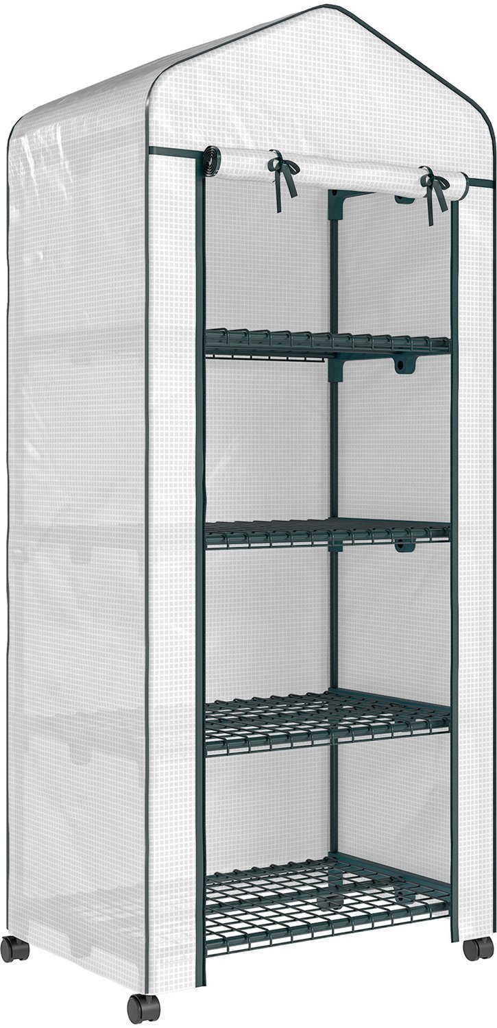 Sunona Minikas - Met 4 plantenrekken - 69 x 50 x 165 cm - Wit