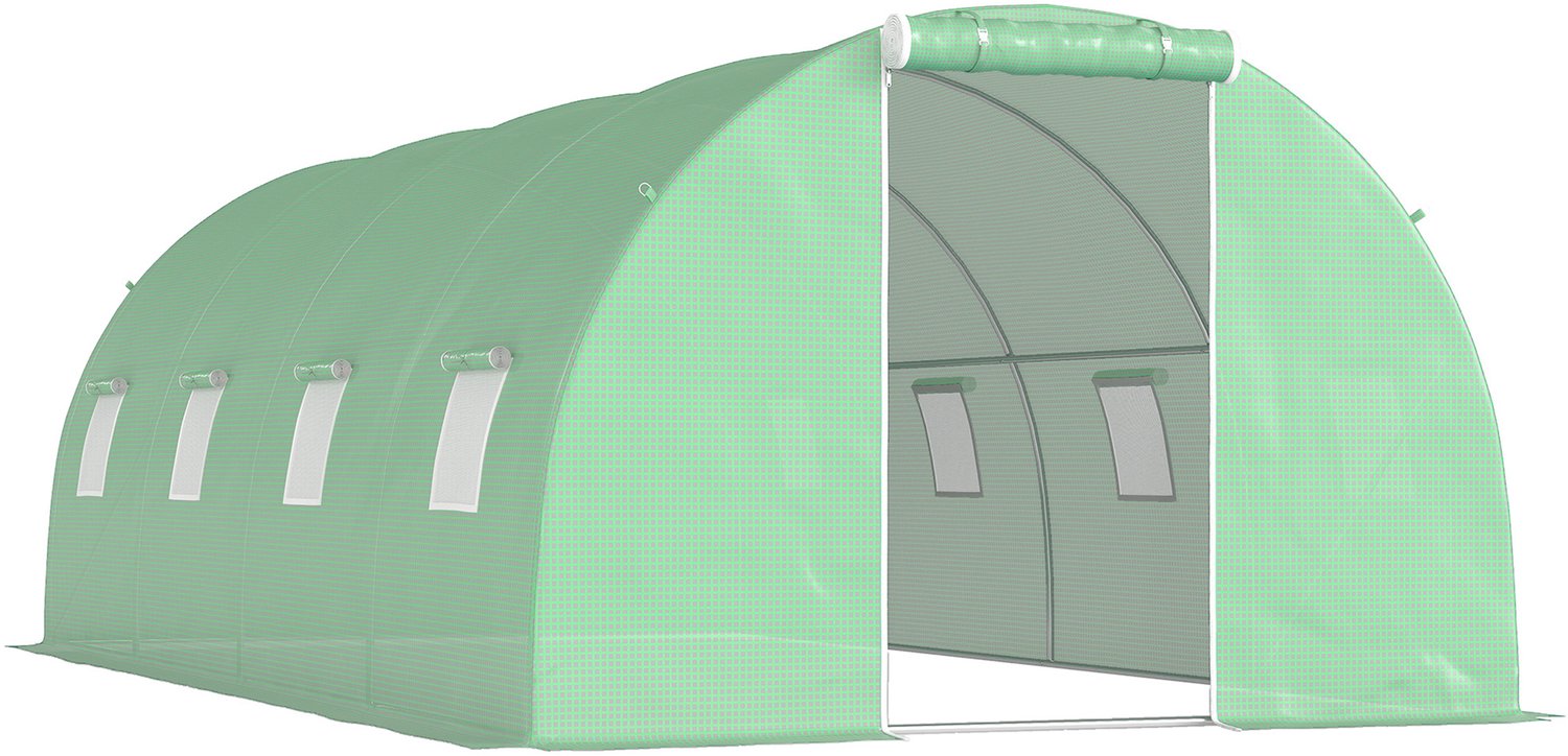 Sunona Foliekas - Met 8 ramen en roldeur - 600 x 300 x 200 cm - Groen