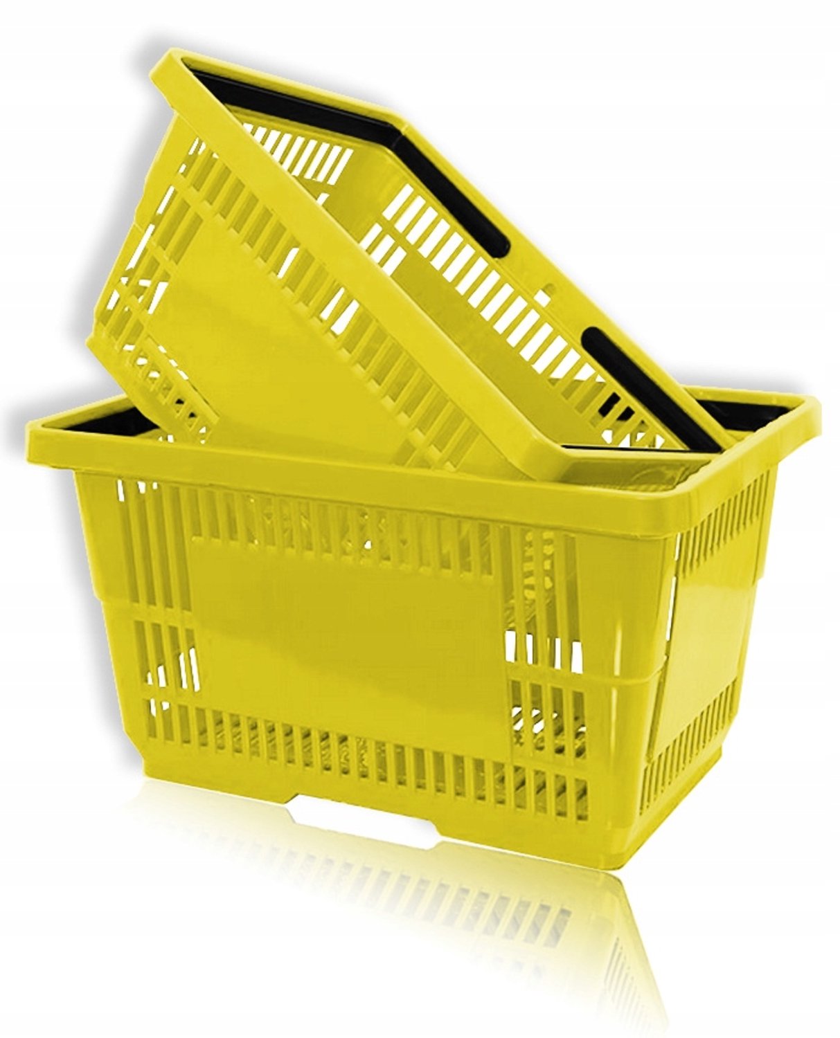 Gele Winkelmand 22L met 2 Handvatten - Stevig Plastic