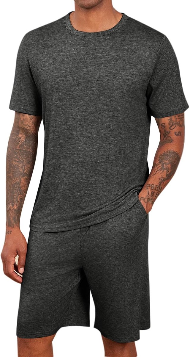 Heren pyjama sets zomer pyjama korte mouwen T-shirts en shorts 2 stuks lounge sets nachtkleding