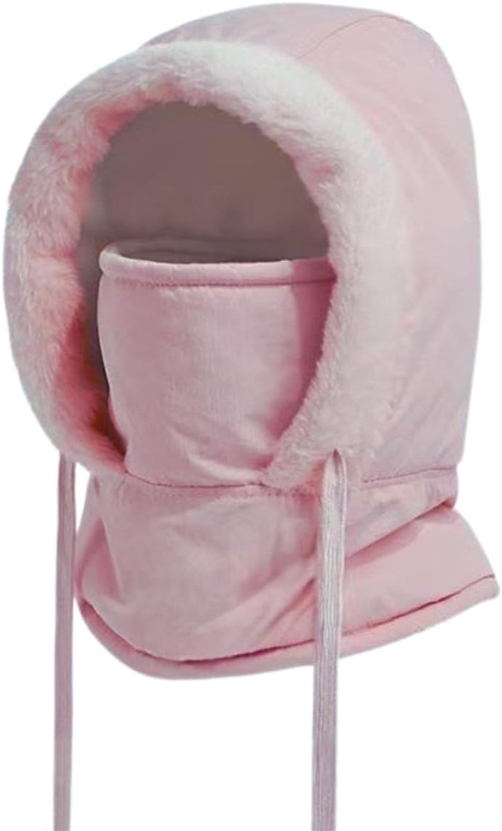Bivakmuts voor dames, winter, pluche, warm, sjaal, capuchon, dames, verstelbaar, muts, sjaal, 2-in-1, bivakmuts, ski, heren, fleece