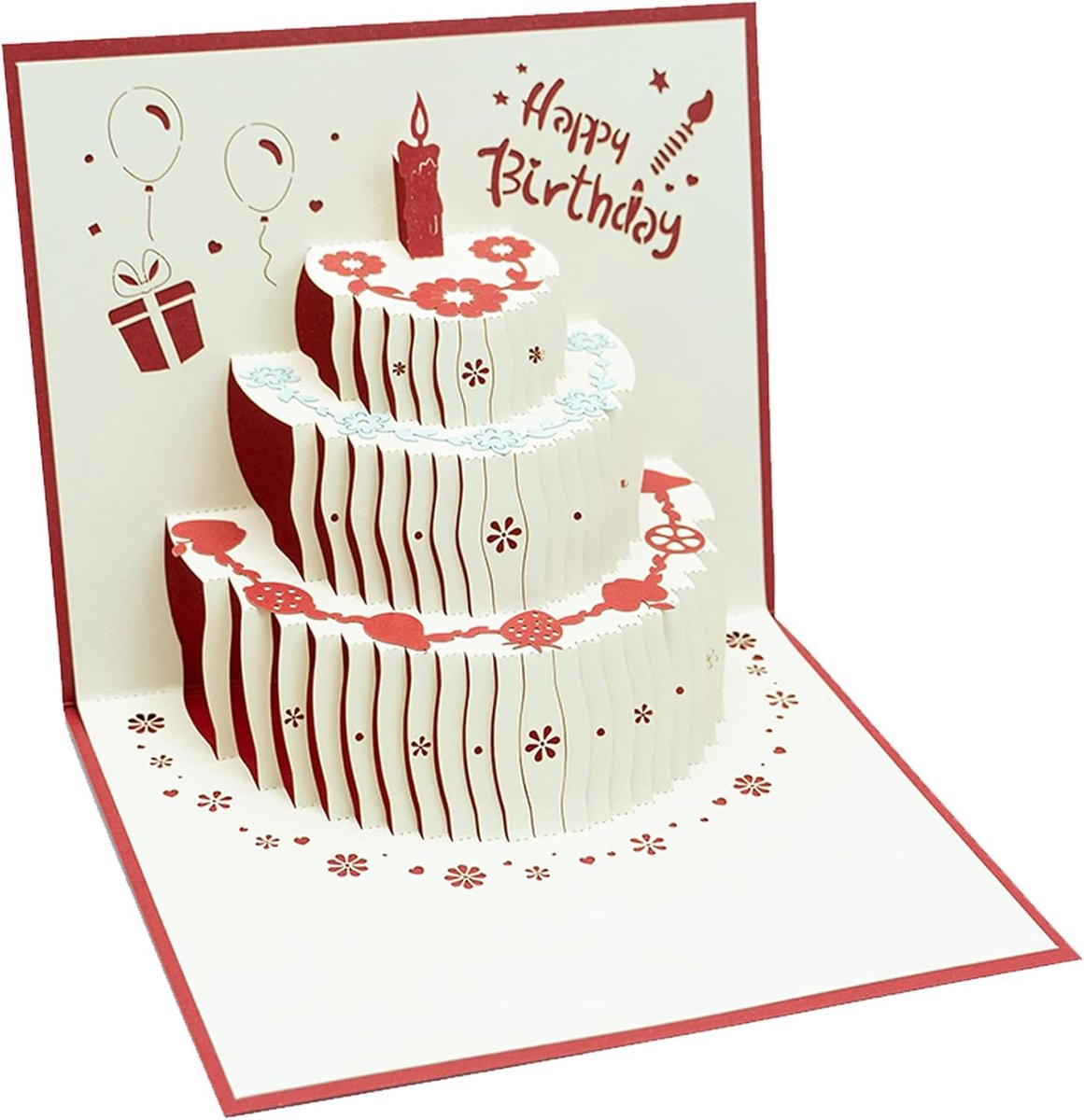 3D pop-up verjaardagskaart, pop-upkaart, verjaardagskaart, kaart met taart, voor kinderen, mama, vrouw, man, papa, collega's