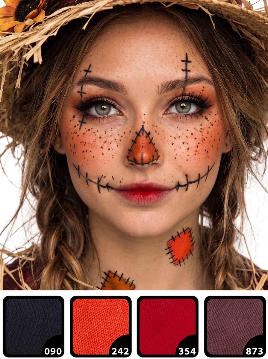 Make-up set Halloween vogelverschrikker