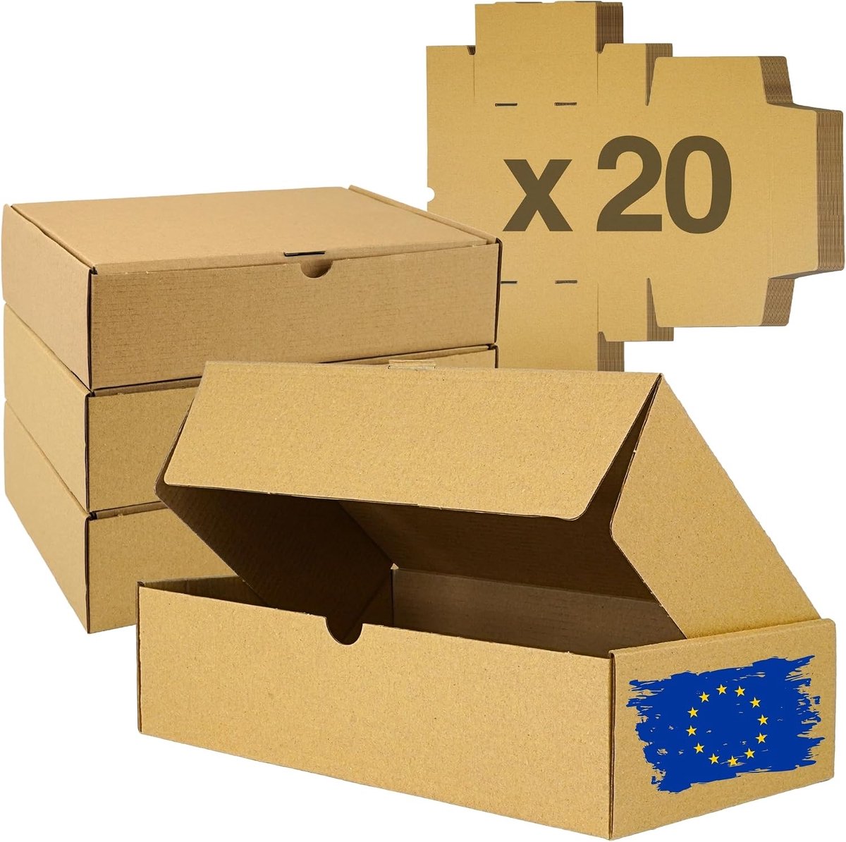 Verzenddozen, 20 stuks, geschenkdozen, verzendverpakkingen, verhuisdozen, 17 x 16,5 x 6 cm (Bruin 17 * 16,5 * 6cm(20))