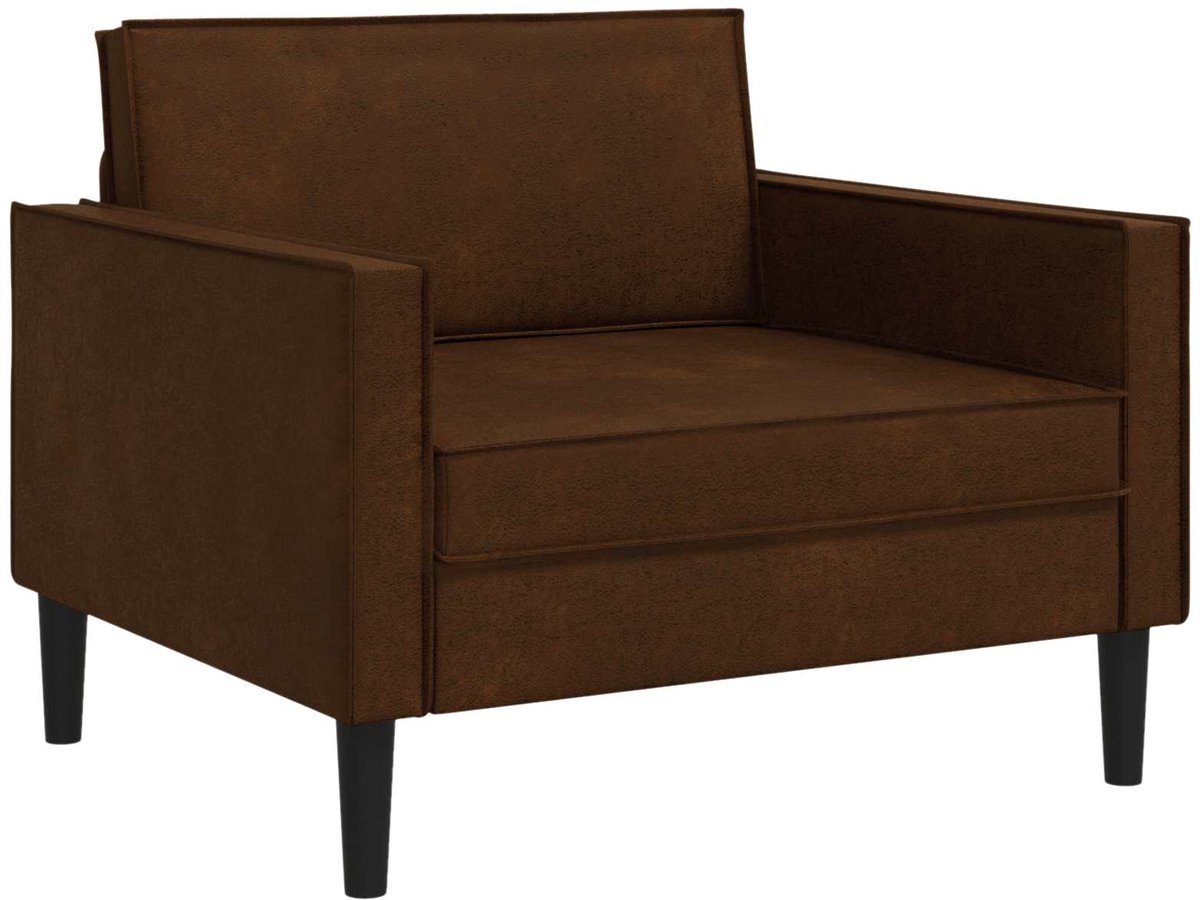 vidaXL XL - fauteuil - Bruin - Kunst - Suède - Leer