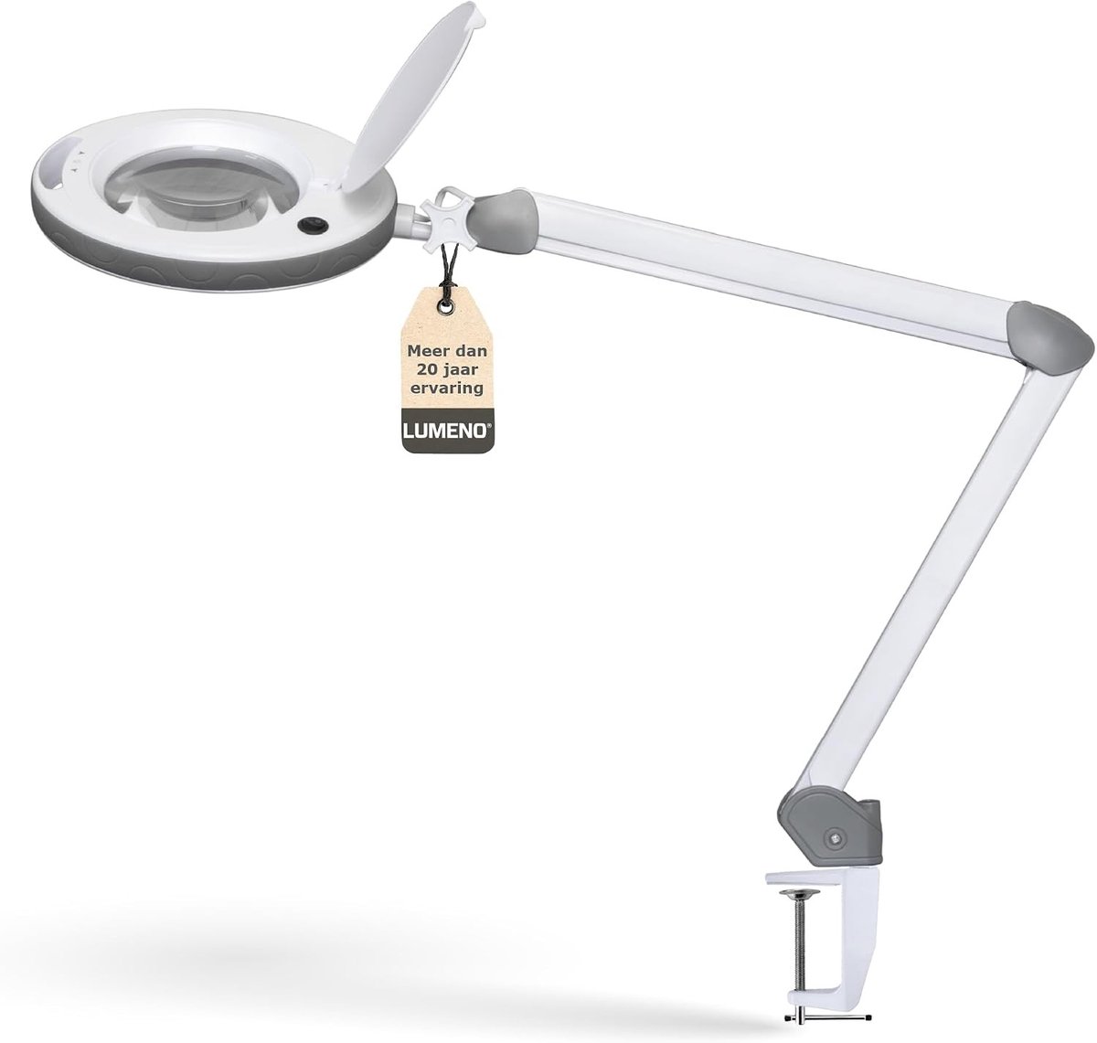 LED Vergrootlamp Dimbaar - Grijs - 5 Dioptrie - Echtglas Lens - Voor Hobby en Cosmetica