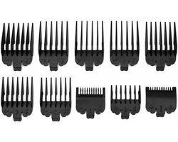 10 stuks Clipper Guards, tondeuse opzetkam, trimmer opzetkam 1,5-25 mm, Hair Clipper Guide Limit kamset, baardtrimmer kammen voor keuze Magic Clip, Hatteker, kappersaccessoires (zwart)