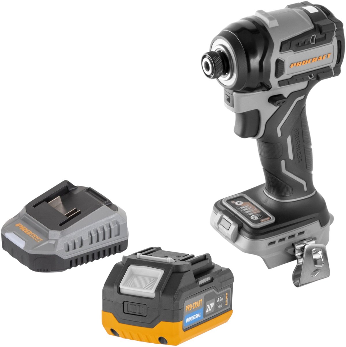 Procraft Industrial ID20Abb accu-slagmoersleutel 20 V 180 Nm 1/4" Solo - zonder accu, zonder oplader