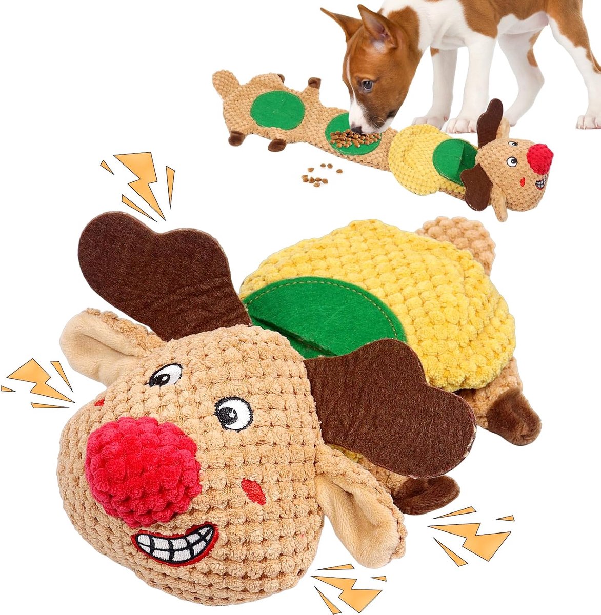 Piepend hondenspeelgoed, interactief speelgoed, kan eten verbergen, kerstspeelgoed voor kleine honden, middelgrote en grote honden