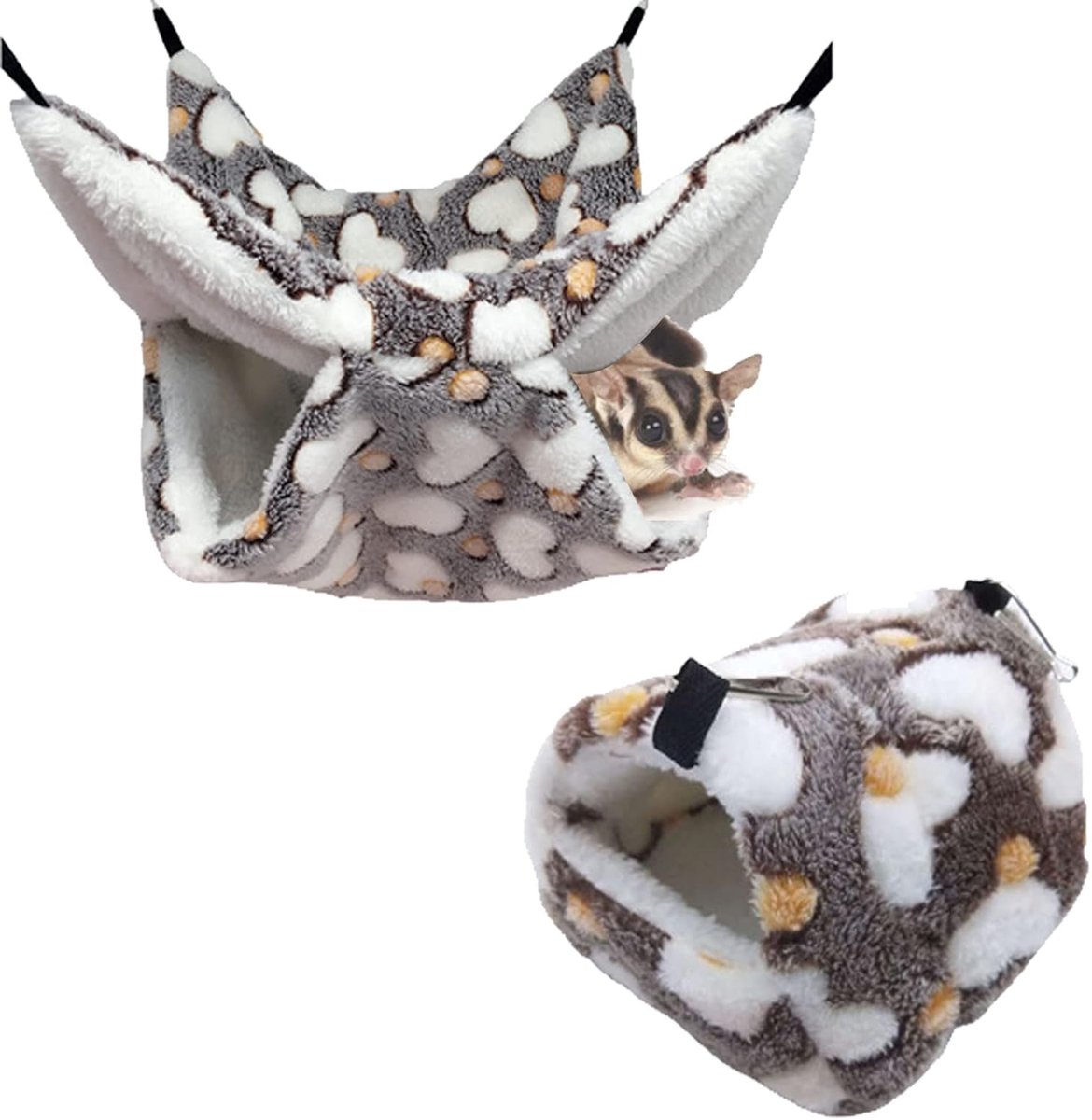 Dailygoods- Hangmat voor Huisdieren - Ruim Ontwerp 30x30 cm - Hangmat voor Hamsters - Multifunctionele Dierenhangmat - Warm Nest voor Kleine Dieren -