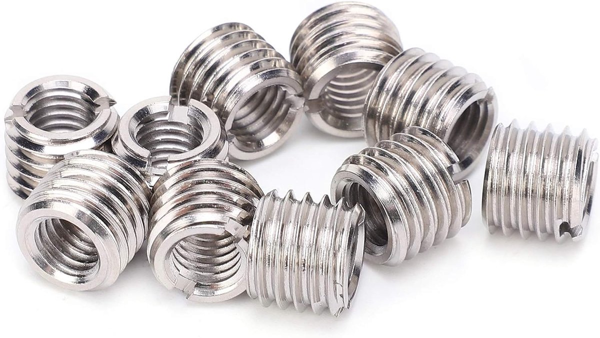 Dailygoods- Draadinzet Zelftappend - 10 Stuks - Draadreparatiehulzen - Verloopmoeren - Bevestigingsmiddelen - Robuust en Veilig - Reparatiemoer