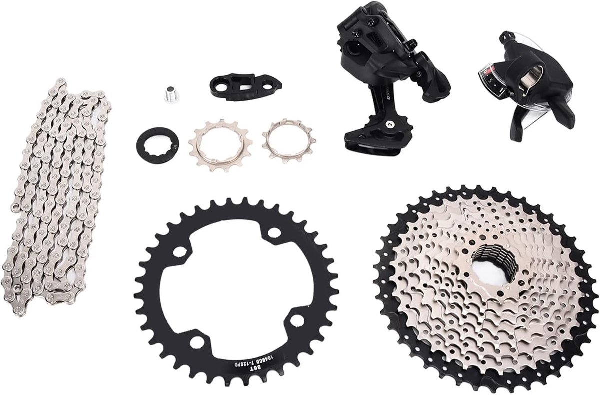 Dailygoods- Groepset 1x10 Speed - 10 Versnellingen - Mountainbike - Lichtgewicht - Upgrade Kit - Brede Overbrengingsverhouding - Versnellingsset