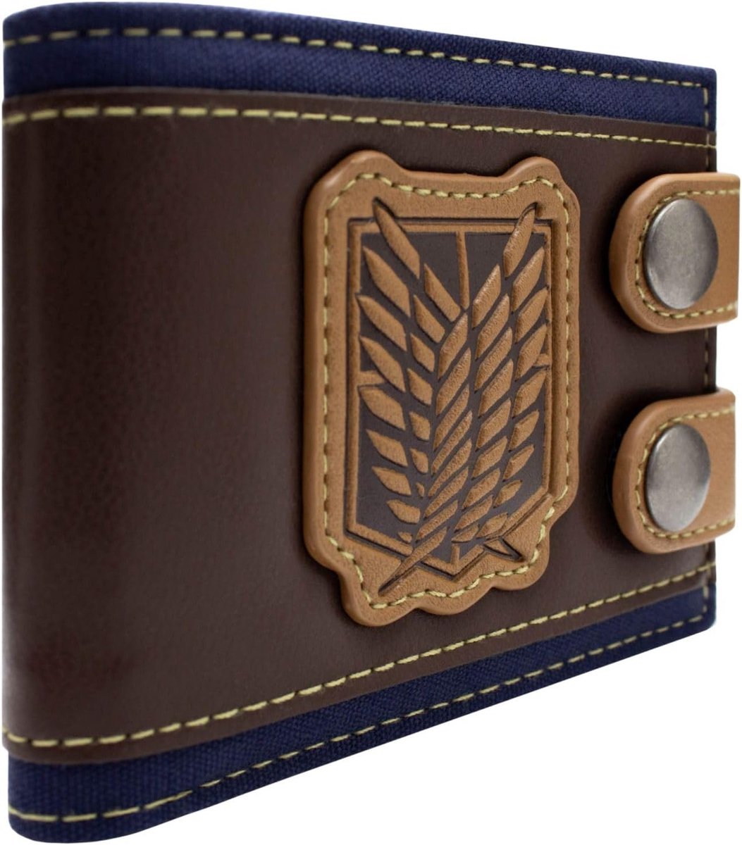 Verkenningscorps Embleem Aanval op Die Titan Portemonnee/Beurs Bi-Fold ID & Card Holder, Bruin