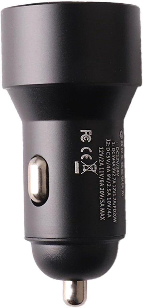 66W autolader met USB-C en USB-A poorten, snellader met PD 3.0 & QC 3.0+ technologie, autoadapter voor16 15 14 13 Pro Max Plus, Samsung Galaxy, Note, Pixel, laptops en meer