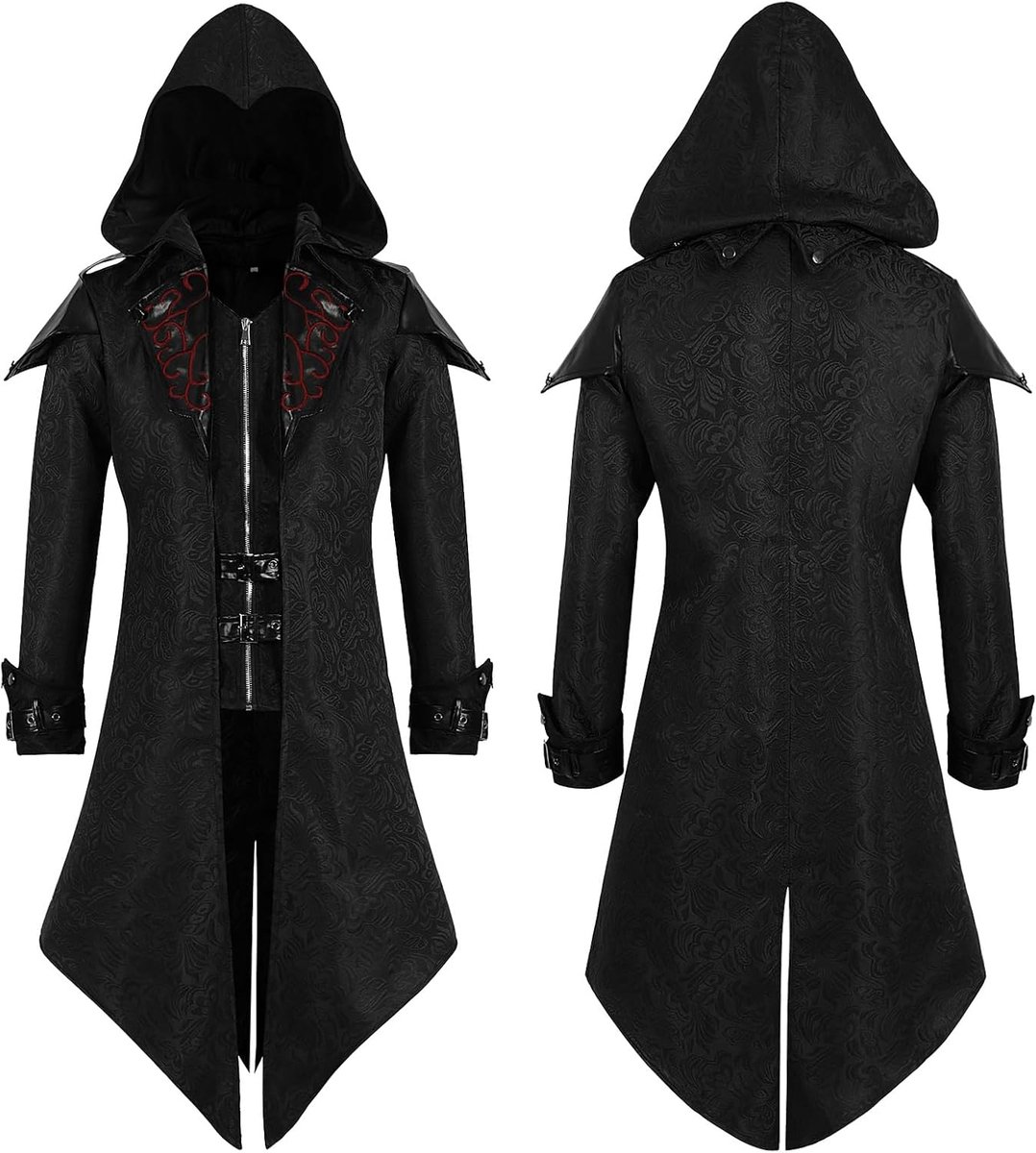 kostuum voor heren, middeleeuws steampunk gothic rock-jas, vintage Victoriaanse smoking Halloween carnaval kostuum