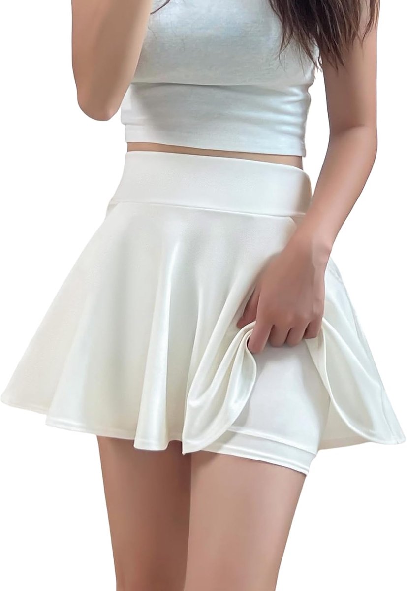 Leroy Golfrok met Hoge Taille en Korte Broek Voor Dames A-lijn Tennis Sportieve Casual Skort met Binnenzakken