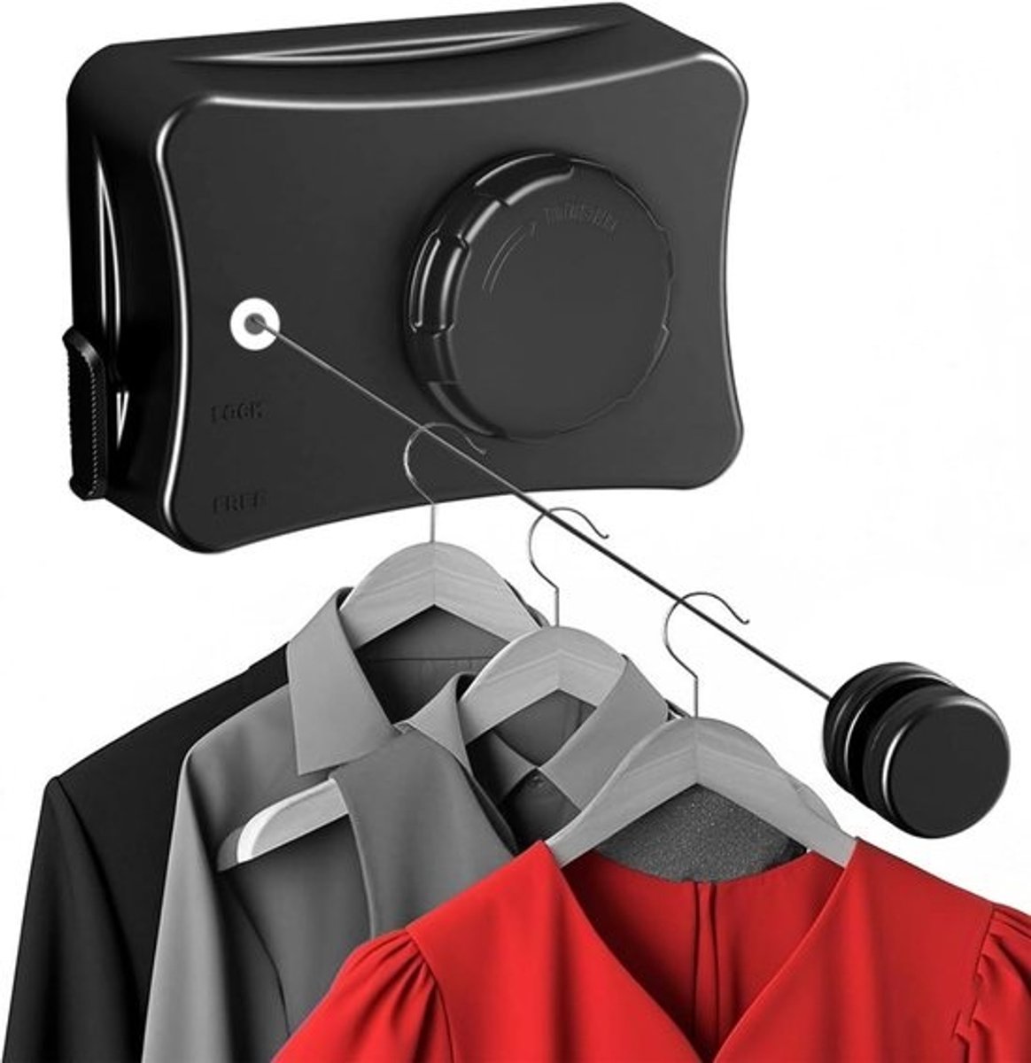 Uitbreidbare Waslijn - 5.1m Inklapbare Waslijn - Verstelbare Waslijn - Voor Binnen & Buiten Montagemogelijkheden - Droog Kleding Hangend