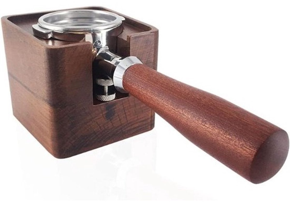 Koffie Tamper Houder - Aanstampstation Hout - Koffie Bereiding - Palissander Hout - 102x92mm - Bruin