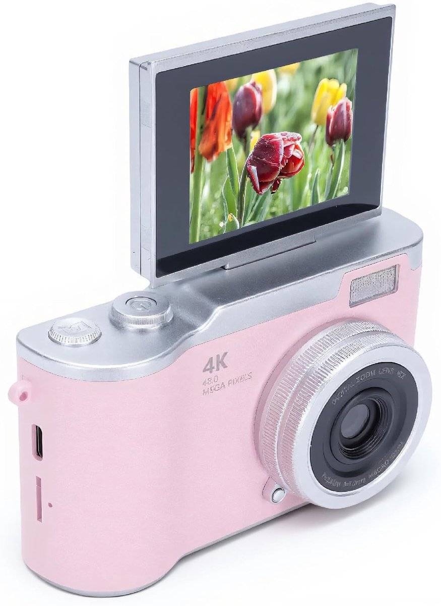 Camera, 1080p 48mp 2,4 Inch HD Display 18x Zoom Auto Focus Vlogging Camera Anti Shake Compact Point Camera voor Tieners Jongens Girls Senioren Student, Ondersteunt 128