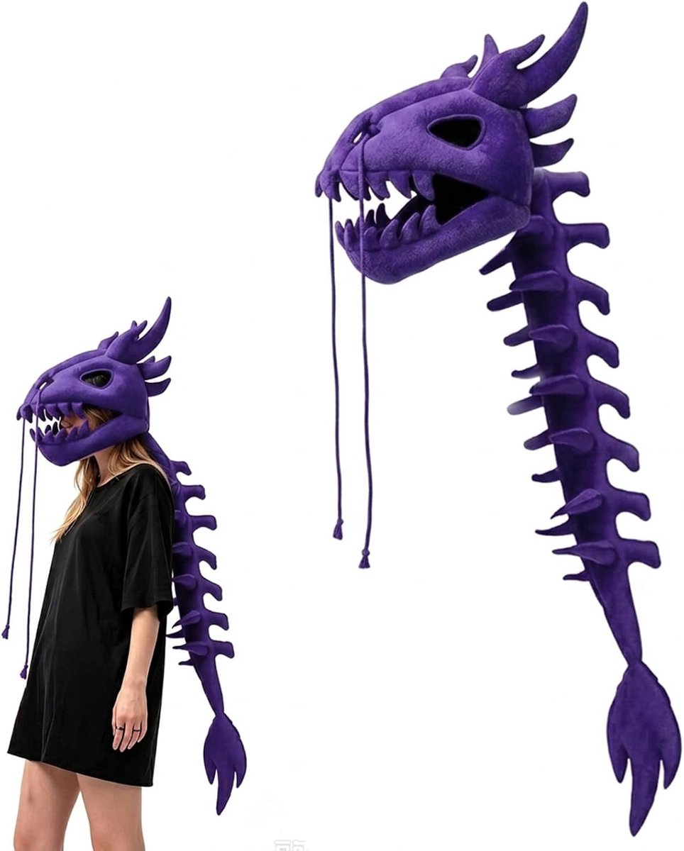 Dinosaurusskeletkostuum voor kinderen, 3D-spinosaurus-bot, pluche outfit voor Halloween en kostuumfeestjes