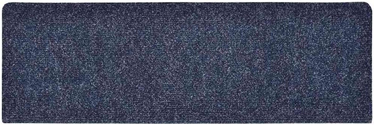 Trapmatten Zelfklevend 30 Stuks 65x21x4 Cm Blauw | Polypropyleen, Antislip Onderkant, Geluidsreductie, Machinewasbaar, Rechthoekige Rand