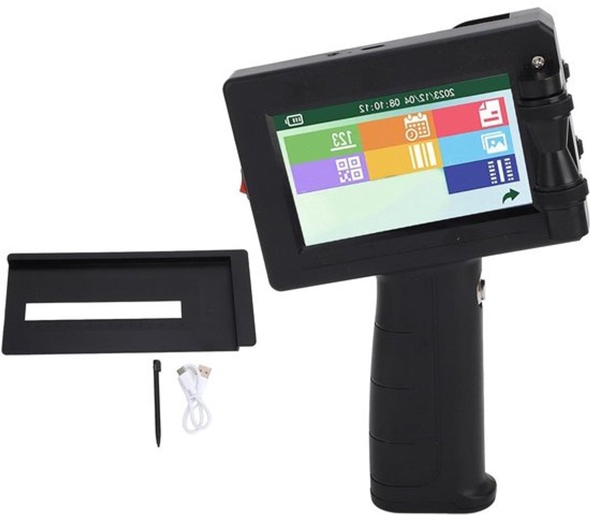 Inkjet Label Printer - Handheld Coder - Productiedata Printen - 43 Inch Touchscreen - 127 Mm Printbreedte - Zwart