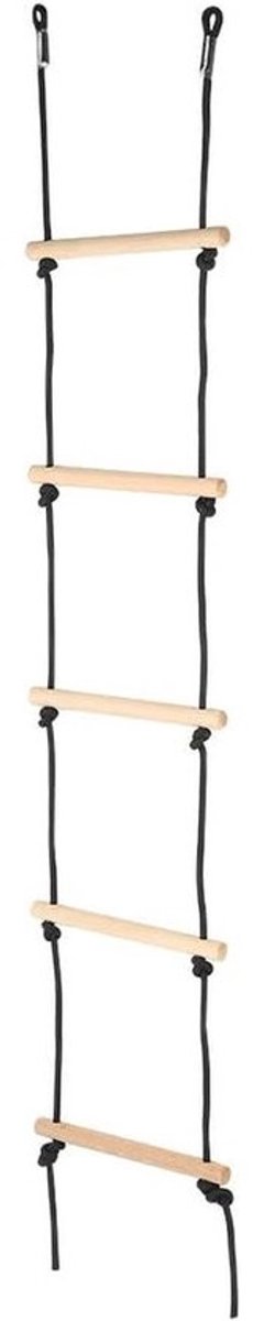 Klimtouw Ladder - Speeltouw - Buiten Spelen - Houten Sportladder - 5 Sporten - Natuurlijk