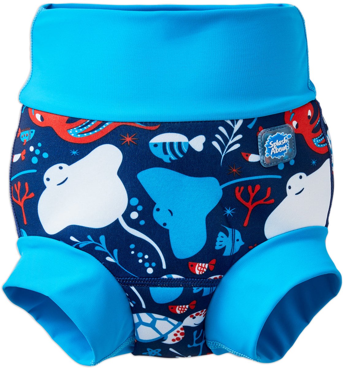 Splash About Happy Nappy – Herbruikbare Zwemluier – Neopreen – Lekvrije Pasvorm, Under The Sea, 0-3 maanden