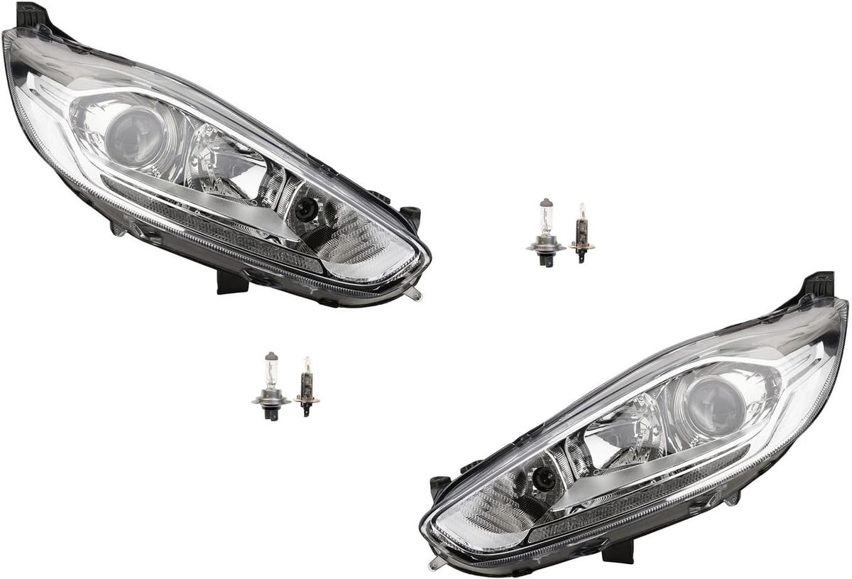 Koplampen Halogeen geschikt voor Ford Fiesta 08 12- met H7 H1 Set Links Rechts