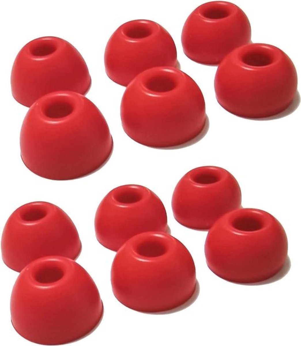 Oordopjes Vervanging - Oor Tips - Geluid Dempen - Siliconen Materiaal - 6 Paar - Rood
