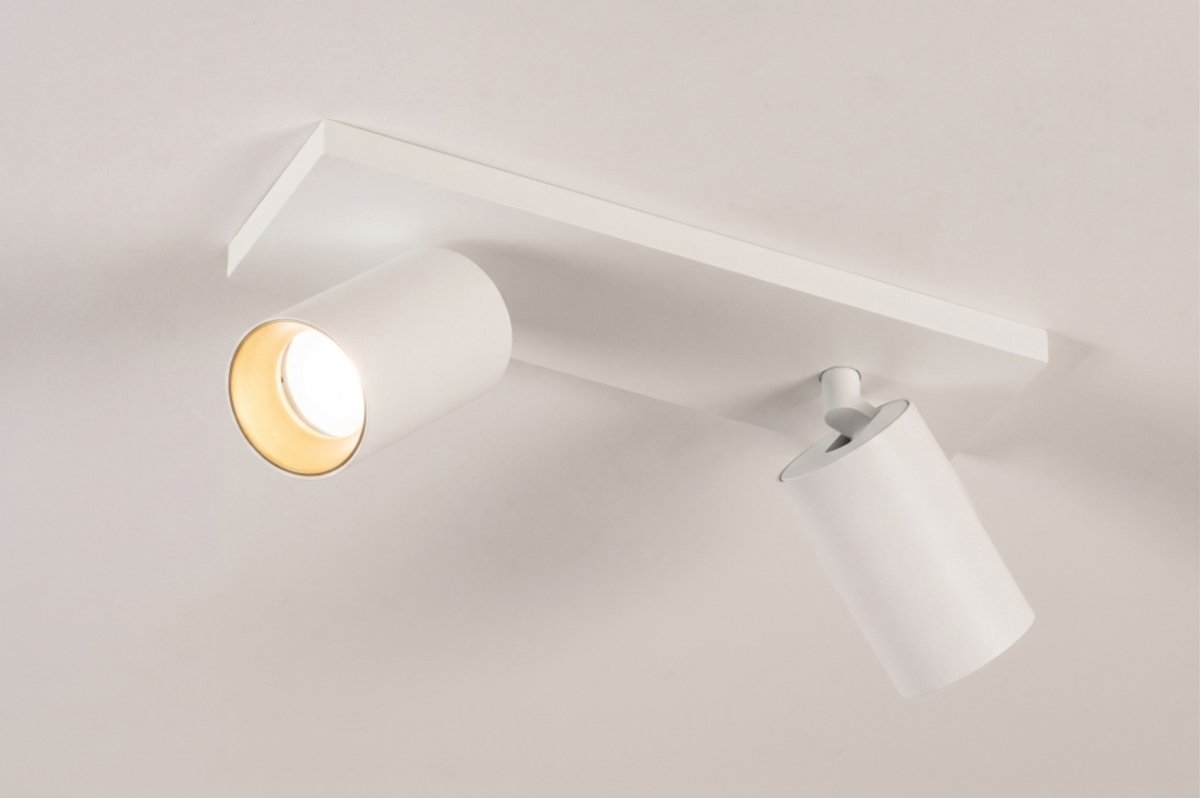 Lumidora Opbouwspot 31250 - DANI - 2 Lichts - GU10 - Wit - Goud - Metaal - Badkamerlamp - IP21