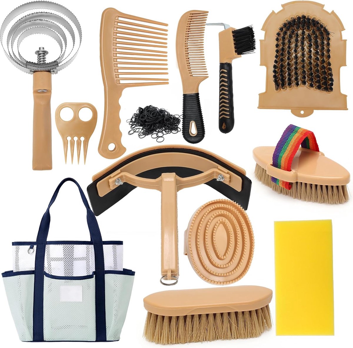 13 delige paardenverzorgingsset met 12 accessoires