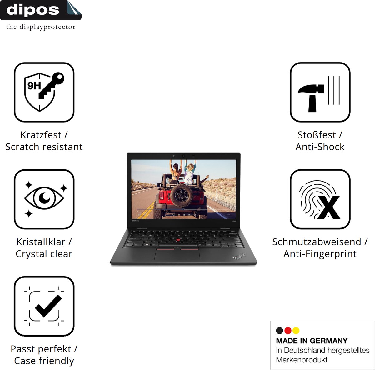 dipos – 2x Pantserfolie geschikt voor Lenovo ThinkPad L380 | 9H Screenprotector
