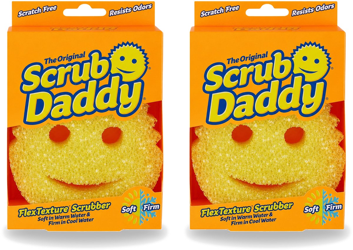 2 x Scrub Daddy - Spons - Veranderende Textuur - 1 Spons - Voordeelverpakking - 2 stuks