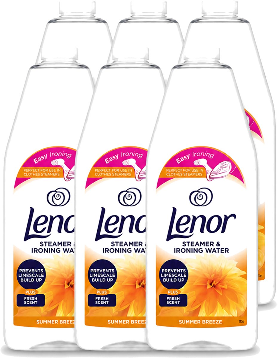 6 x Lenor - Strijkwater - Summer Breeze - Textielverfrisser - 1000 ml - Voordeelverpakking - 6 stuks