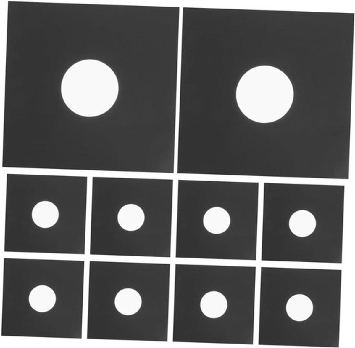 Vinyl Platenhoezen - Albumhoezen Beschermers - Platen Opbergen - Beschermt Tegen Vlekken - 18 x 18 x 0.1 cm - Zwart