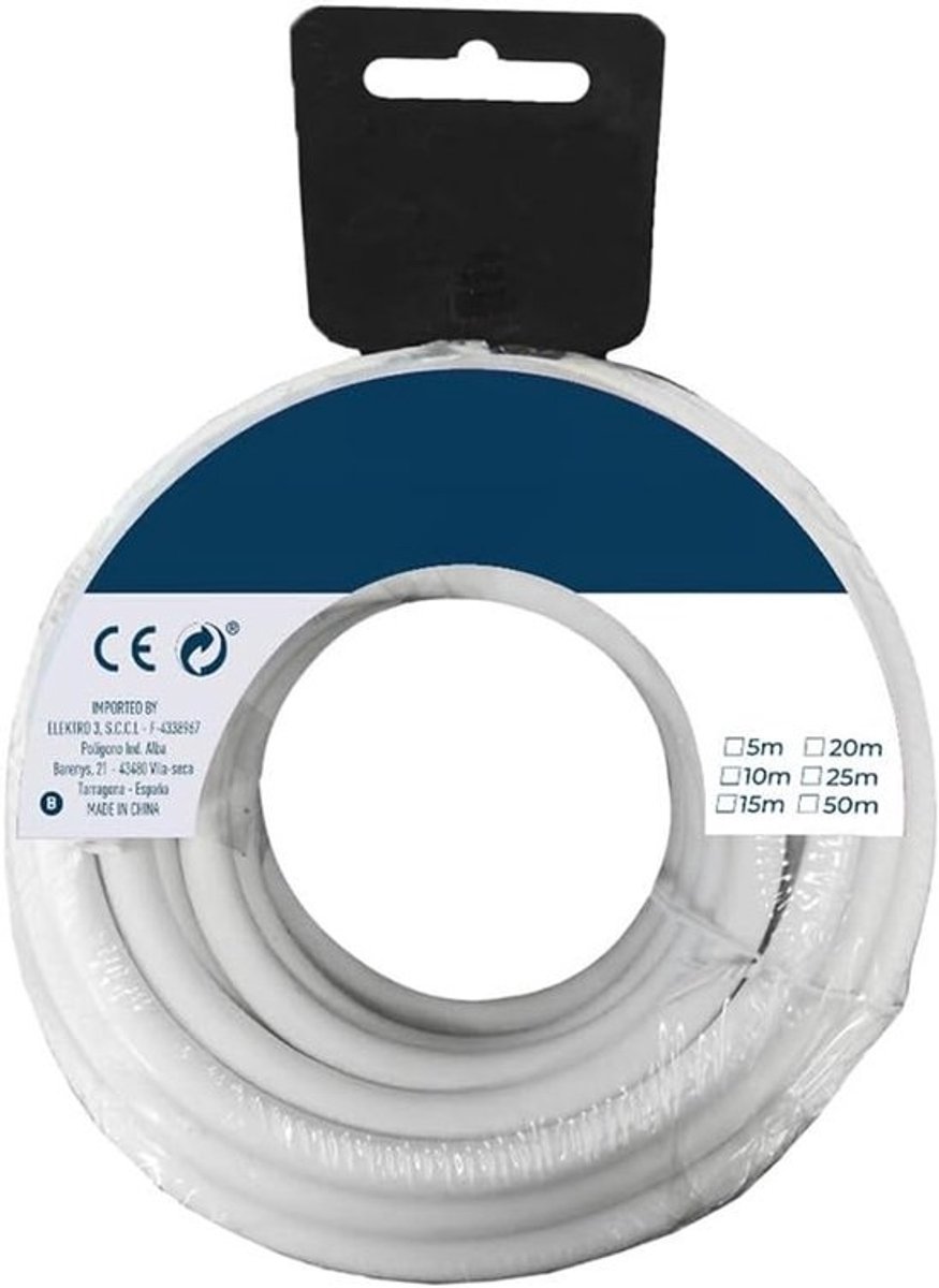Parallel Kabelrol - Audio Kabel - Geluid Verbindingen - Hoge Kwaliteit - 10 Meter - Wit