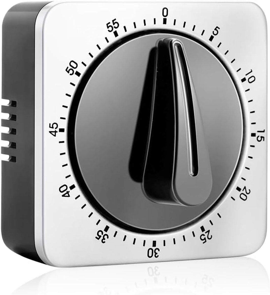 keukenwekker van roestvrij staal, vierkante keukenwekker voor huishoudelijk koken, bakken, stoomgaren, mechanische wekker, timer van 60 minuten, praktische aftellen keukenwekker
