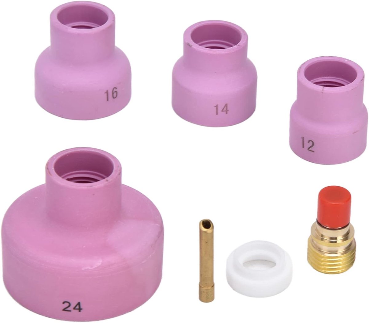 Verbruiksartikelenkit , 2C332GS Model Keramisch mondstuk Stompe gaslens TIG gaslenskit met connector voor TIG lassen
