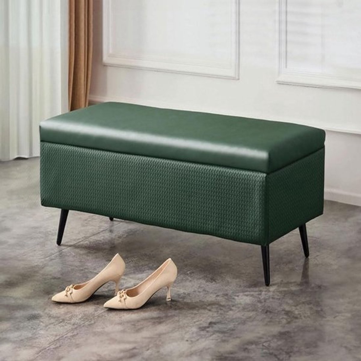 Luxe Zitbank met Opbergruimte en Kunstleren Bekleding | Perfect voor Slaapkamer of Woonkamer