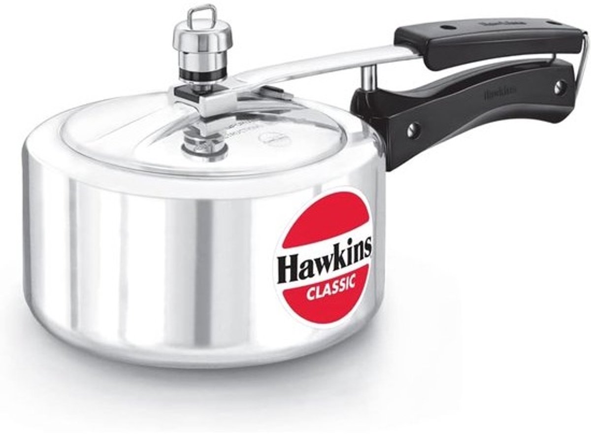Klassieke aluminium snelkookpan 2 liter, klein formaat